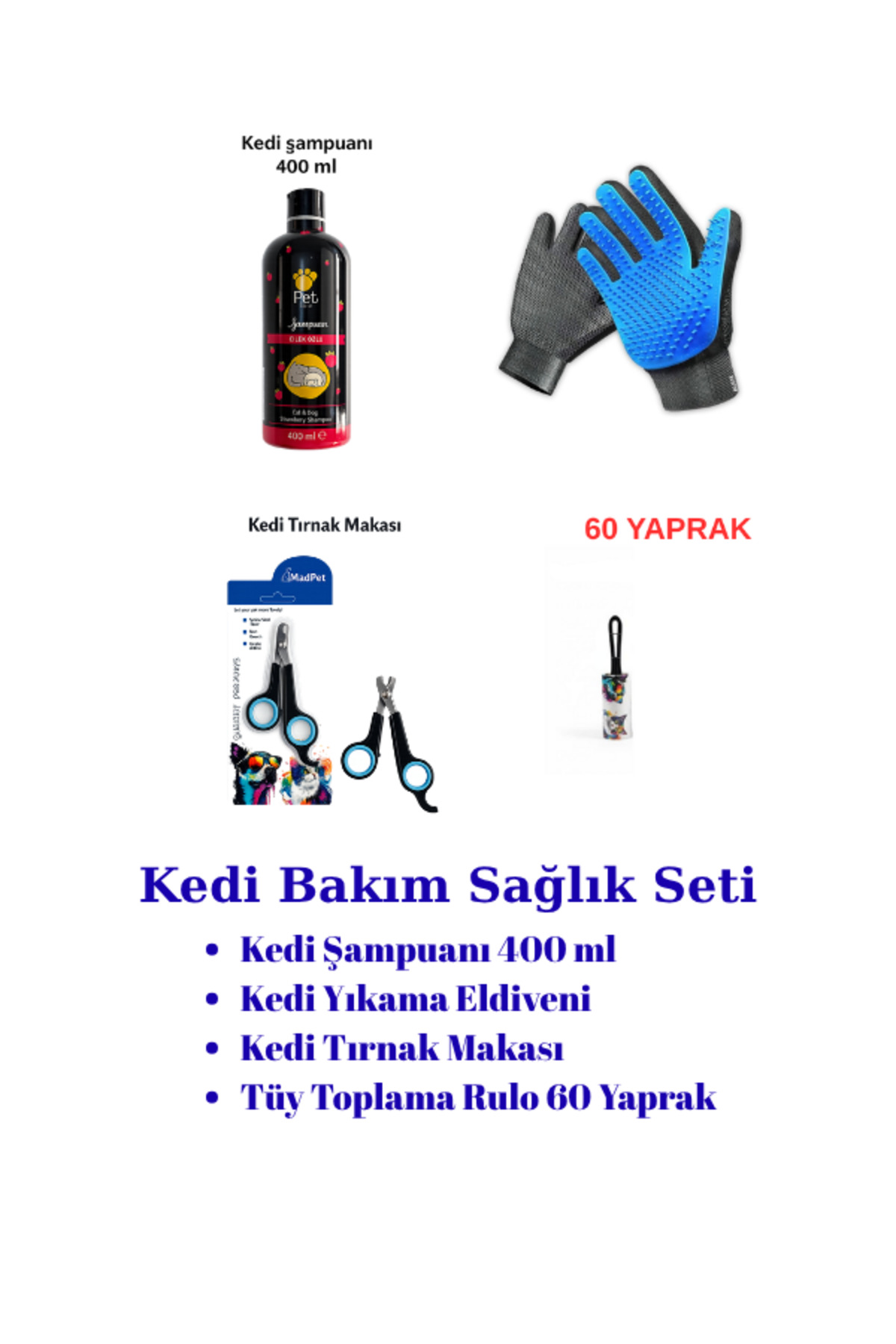 KEDİ BAKIM SAĞLIK SETİ ** 4 PARÇA